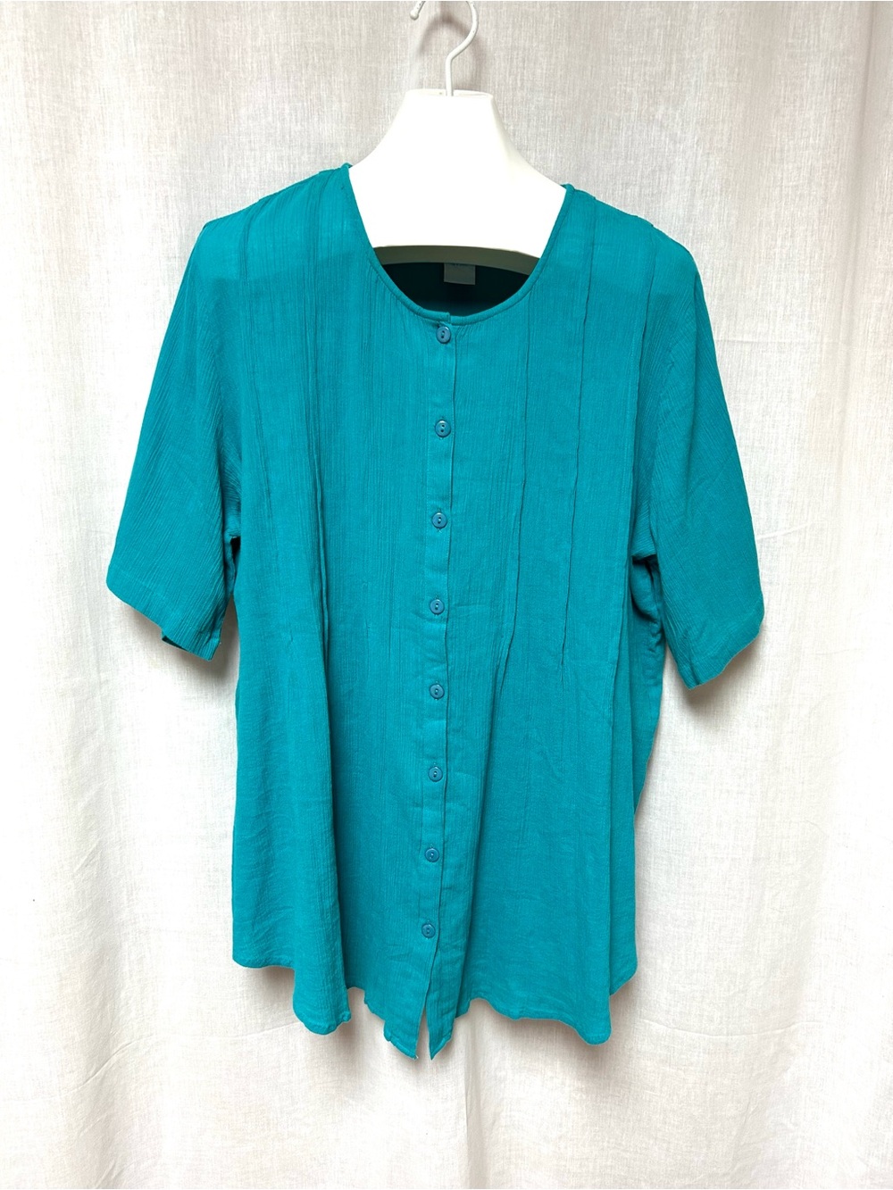 Women’s teal blouse size 2X 100% cotton so soft lightweight appears new